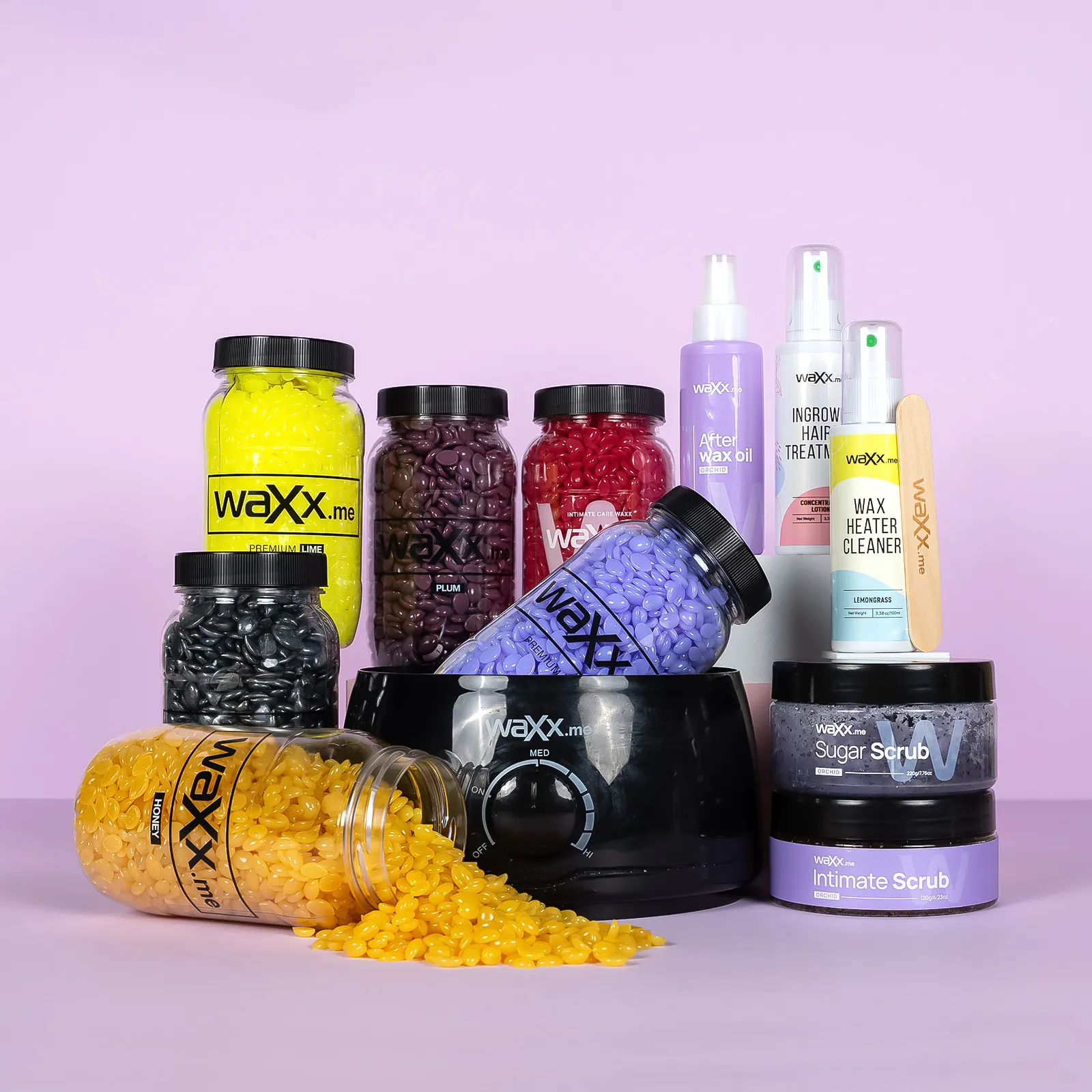 WaXx Box Purple Touch  + Dárek 2 Tělové vosky 